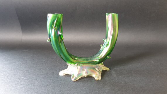 New Listing Wonderful Bohemian Art Nouveau Green Iridescent Etsy