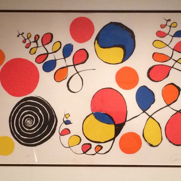 Alexander Calder "Black Spiral, Yin-Yang and Swirls" Original signed artist proof litograph