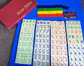 Vintage wooden Mah Jong set, vintage Mah Jongg set, Vintage Mahjong tiles, vintage tile games, classic tile games, wooden Mah jong tiles 1