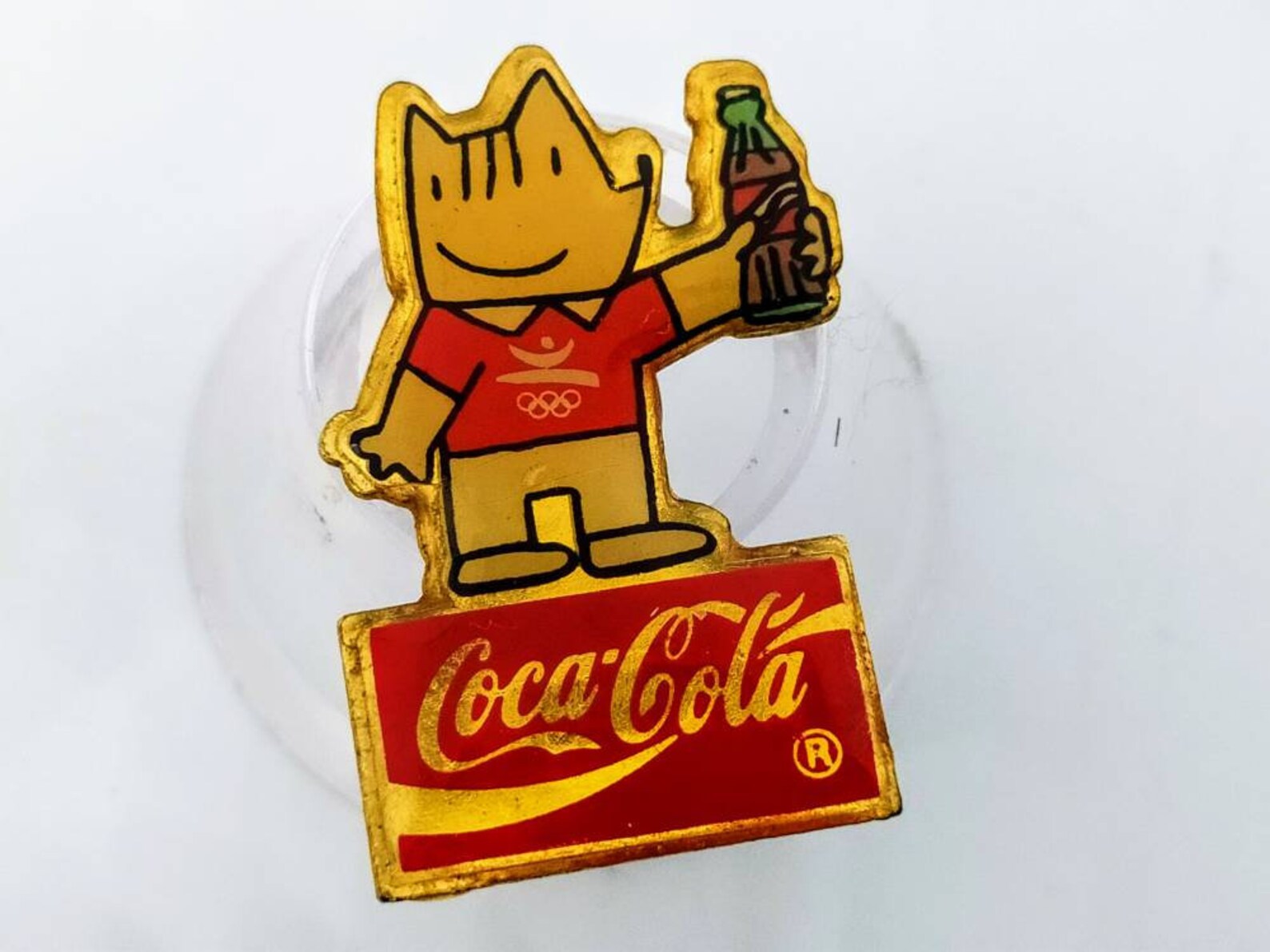 1992 Barcelona Olympics mascot Cobi pin Coca cola