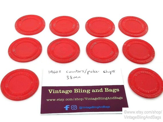 Bekwaamheid toediening Oorlogsschip 10 Red 38mm Vintage Games Counters Red Poker Chips 1960s - Etsy