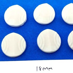 6 18mm unused 1930s vintage white buttons, vintage white glass buttons, glass buttons, art deco glass buttons, sewing notions, haberdashery image 2