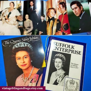 1977 Silver Jubilee souvenir books, Queen Elizabeth II silver jubilee, vintage souvenir program, vintage royal ephemera, royal memorabilia