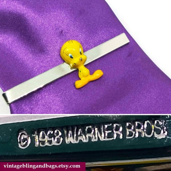 58mm 1998 Vintage Warner Brothers Tweety Pie tie … - image 1