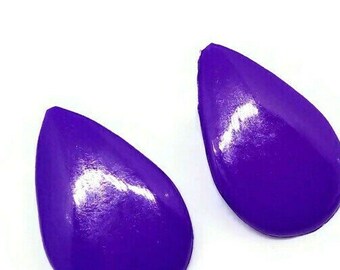 20x12mm New Old Stock PURPLE 1980s teardrop earrings, purple teardrop earrings, purple plastic earrings, vintage 1980s earrings, teardrop