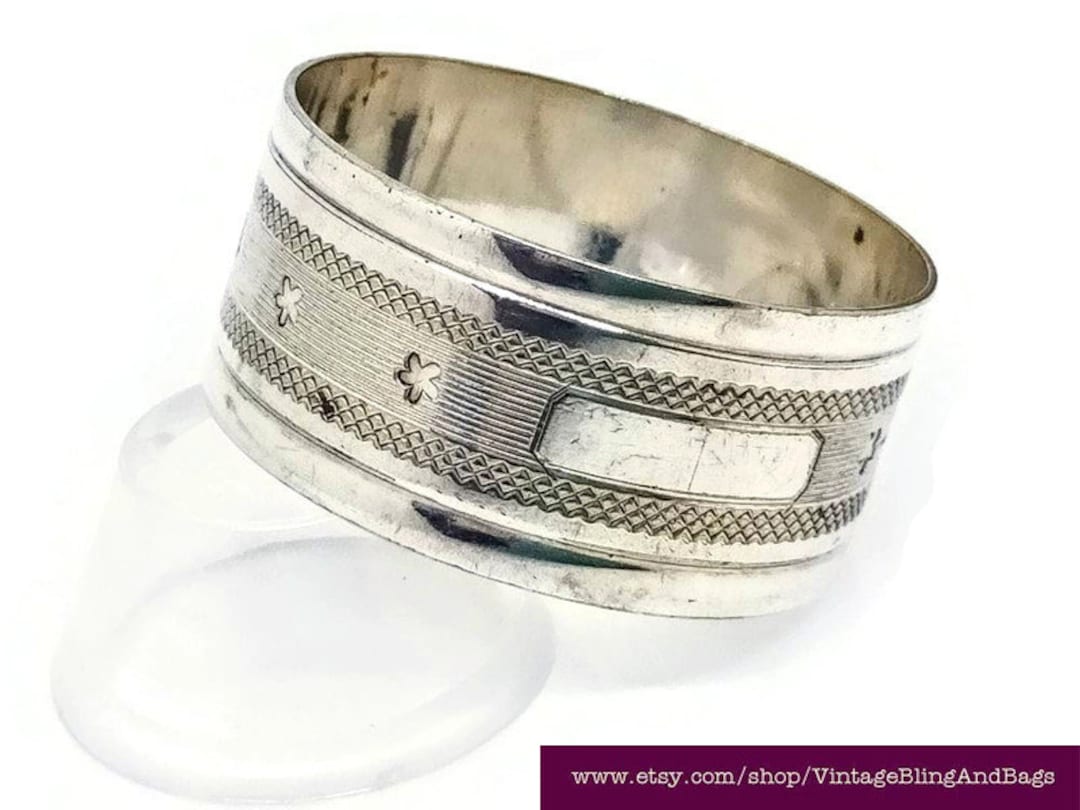 Vintage EPNS Silver Plated Napkin Ring With Empty Cartouche Etsy UK