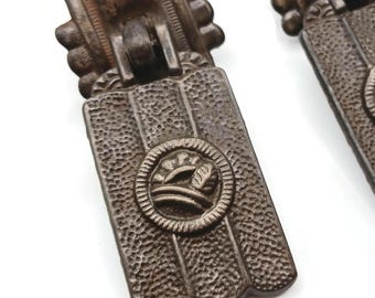32 x 68 mm teruggewonnen antiek art-decohandvat uit de jaren 1920, ijzeren art deco ladehandvat, art deco handgreep, architectonisch bergingskasthandvat