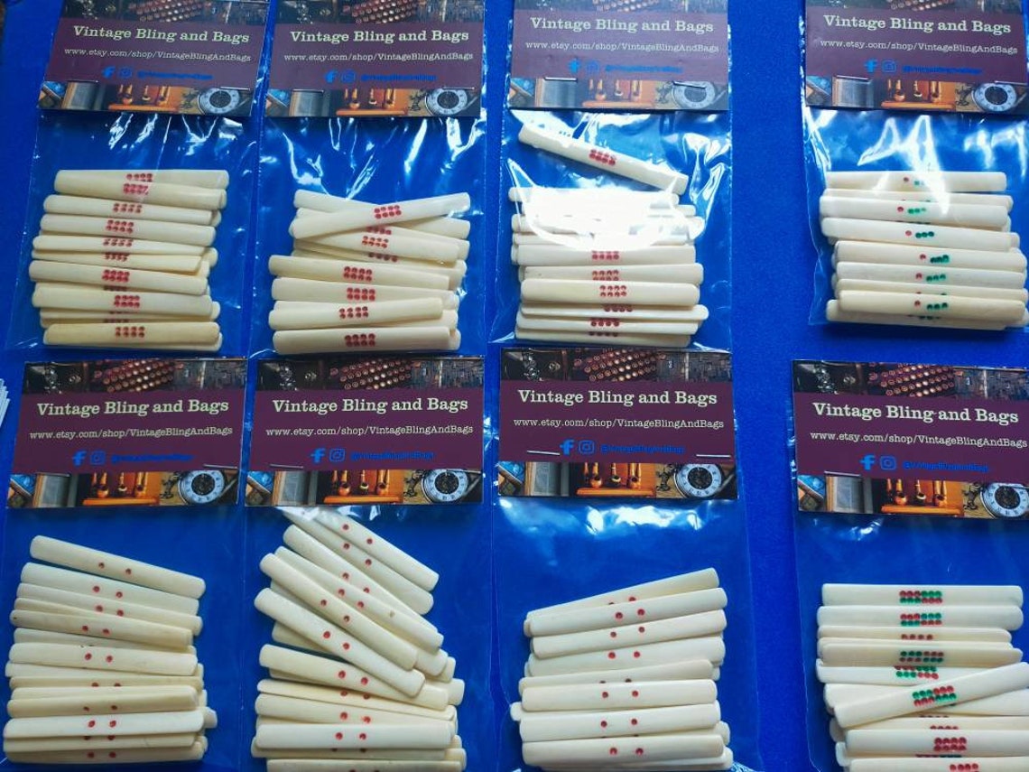 17 antique bone Mahjong gambling sticks Vintage Mahjong Etsy