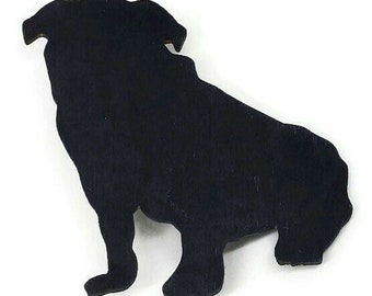 Wooden black bulldog brooch, Wooden black dog brooch, gift for a dog lover, gift for a bulldog, silhouette pin, bulldog jewellery, petmom