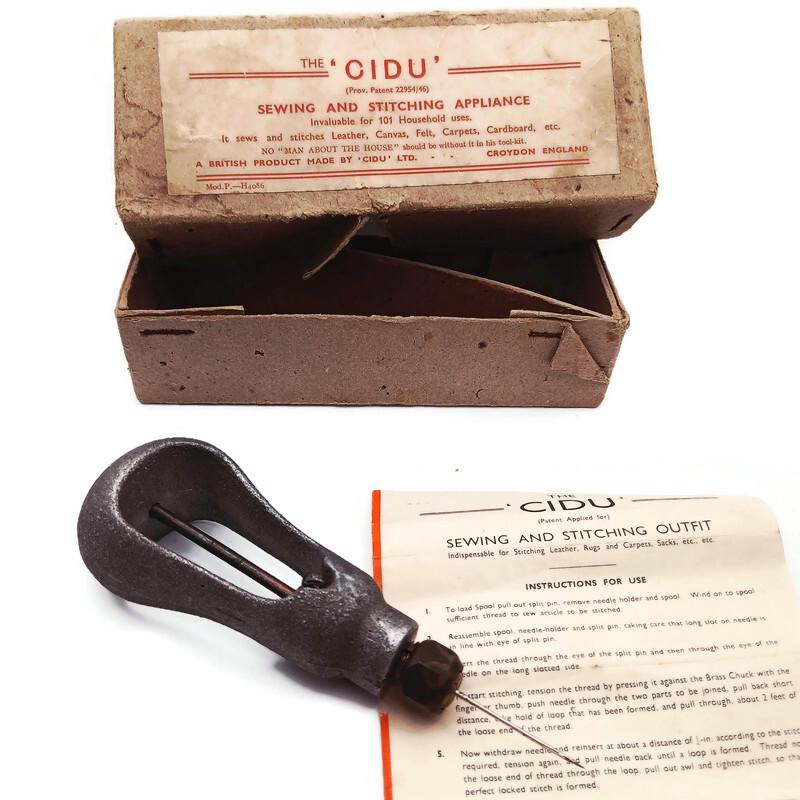 1940s Vintage the CIDU Sewing Awl, 1940s Stitching Tool for