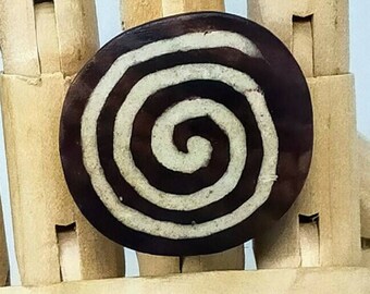 1990s large Vintage wooden ring 53-60mm circumference, 1990s handmade widy ring, vintage boho ring, statement ring, boho statement ring