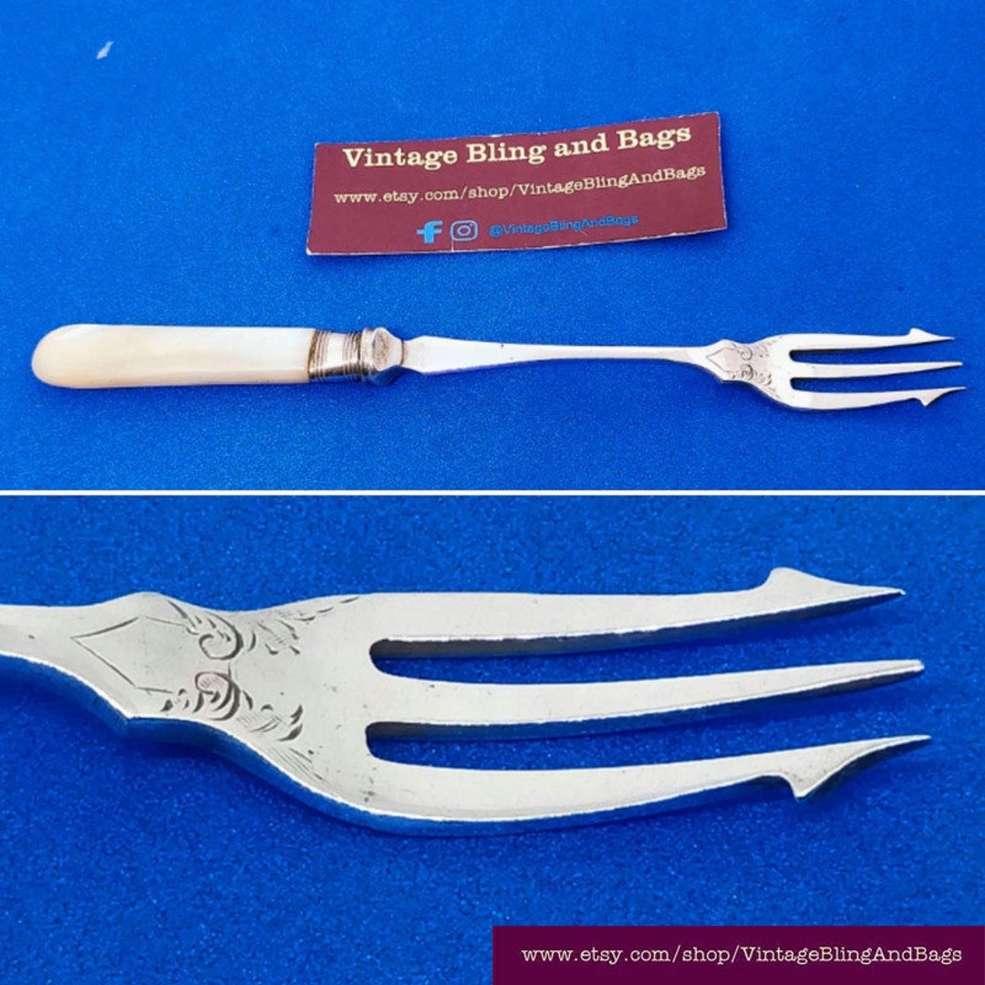 175mm Silverplated Antique Pickle Fork With Mother of Pearl Etsy