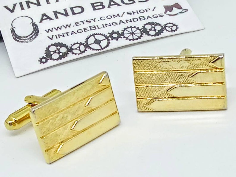 vintage wedding cufflinks 22x14mm Vintage cufflinks vintage goldtone cufflinks bridegroom/'s cufflinks vintage rectangular cufflinks