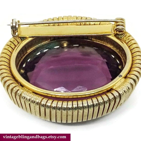 45x38mm vintage 1950s purple brooch, 1950s midcen… - image 4