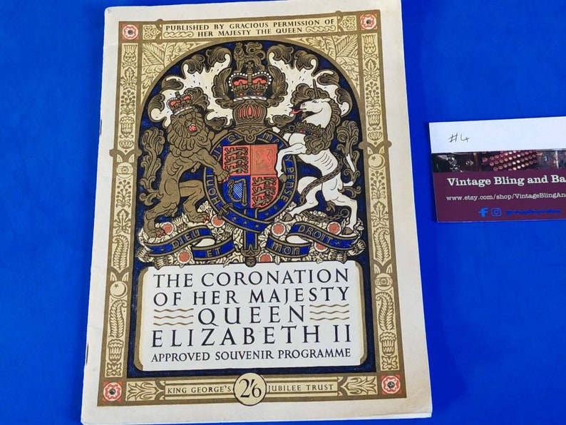 royal ephemera Royal memorabilia commemorative program QEii coronation #4 1953 Queen Elizabeth II official coronation souvenir programme