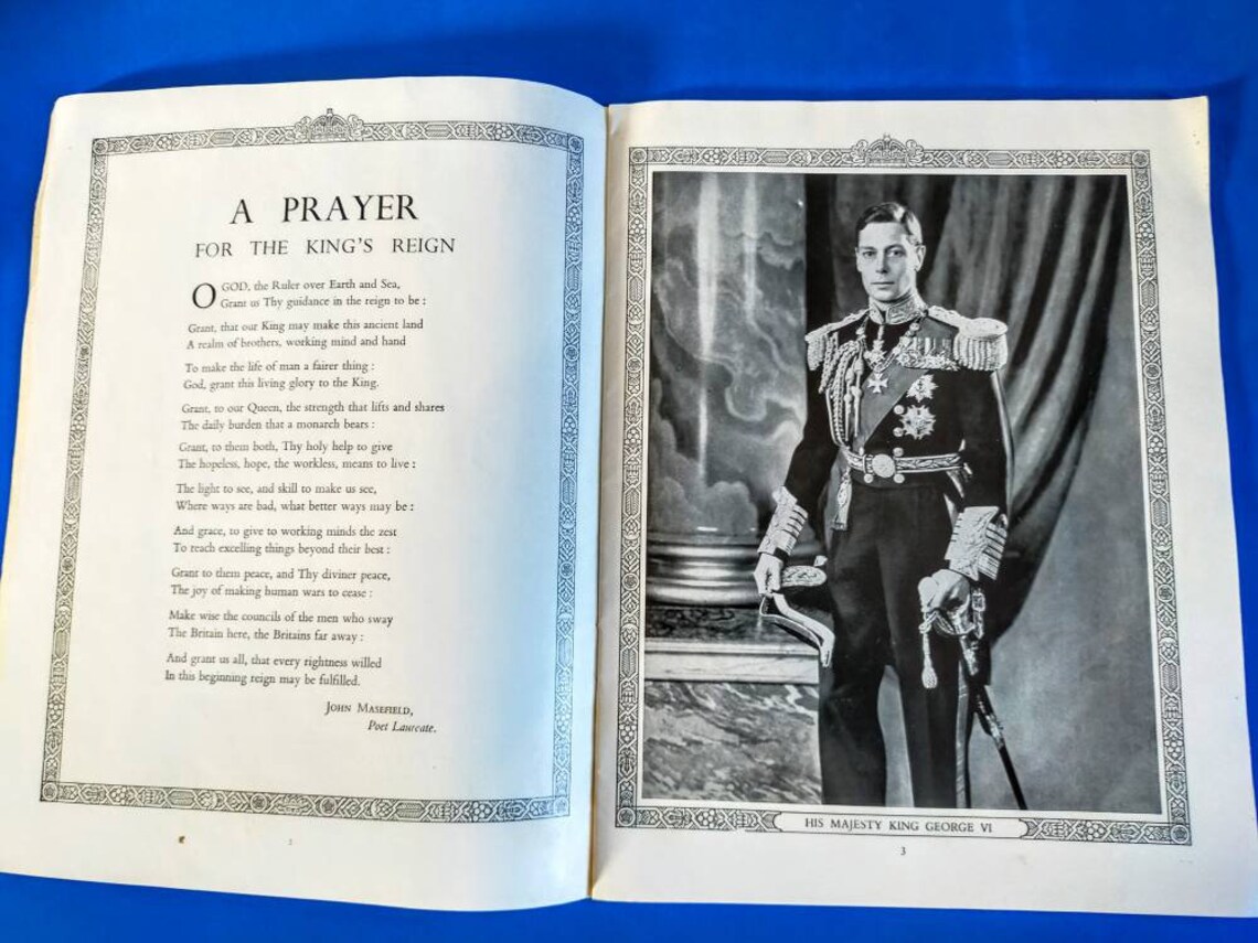 1937 King vi official coronation souvenir programme Etsy