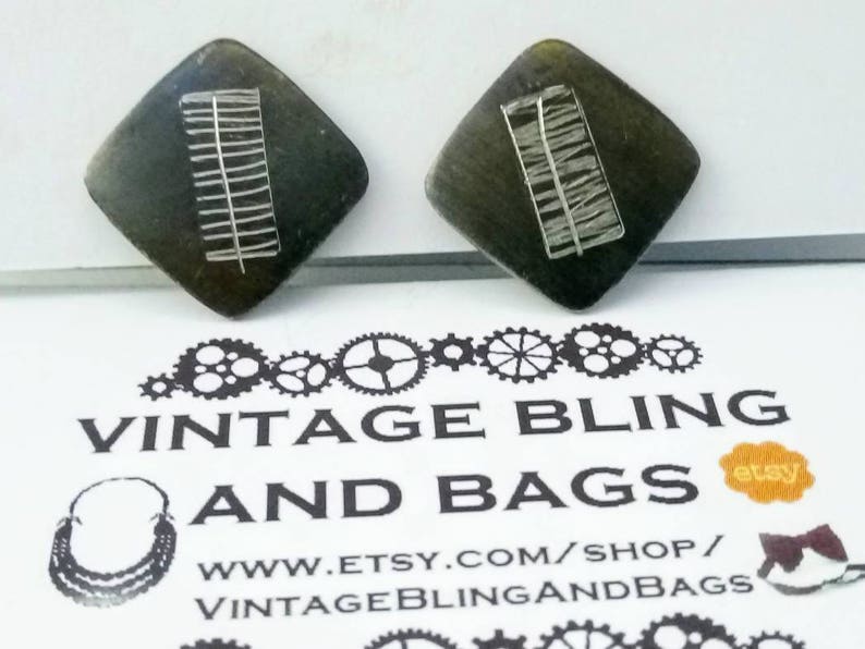 2cm Vintage abstract earrings 1960s abstract earrings engraved earrings 1960s abstract jewellery stainless steel earring 1960s earrings