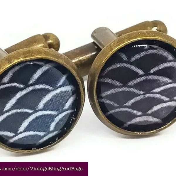 Handmade cufflinks, fish scale cufflinks, wedding cufflinks, bridegroom's cufflinks, handmade fish cufflinks, gifts for him, secret Santa