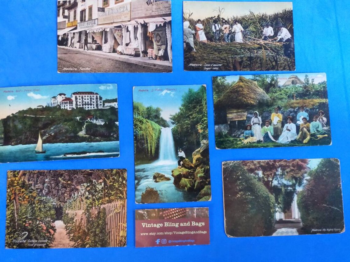 1921 1920s Madeira postcards antique colourised postcards Etsy