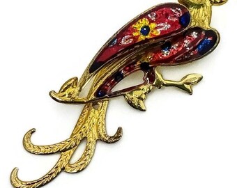 75 x 30 mm Vintage Glitzer Pfau Brosche, Vintage Pfau Brosche, Glitzer Brosche, Midcentury Vintage Brosche, Geschenk für Sie