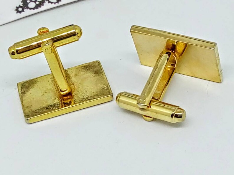 vintage wedding cufflinks 22x14mm Vintage cufflinks vintage goldtone cufflinks bridegroom/'s cufflinks vintage rectangular cufflinks