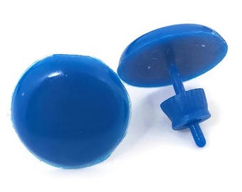 11mm blue 1980s earrings, small 1980s blue earrings, blue 1980s earrings, vintage plastic earrings, plastic studs, vintage gift for her