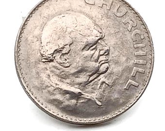 Vintage 1965 Vintage Winston Churchill memorial commemorative crown coin, Winston Churchill medallion, vintage memorabilia, Churchill coin