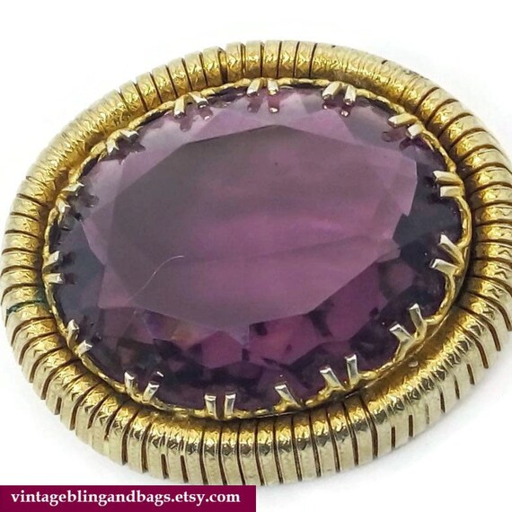 45x38mm vintage 1950s purple brooch, 1950s midcen… - image 2