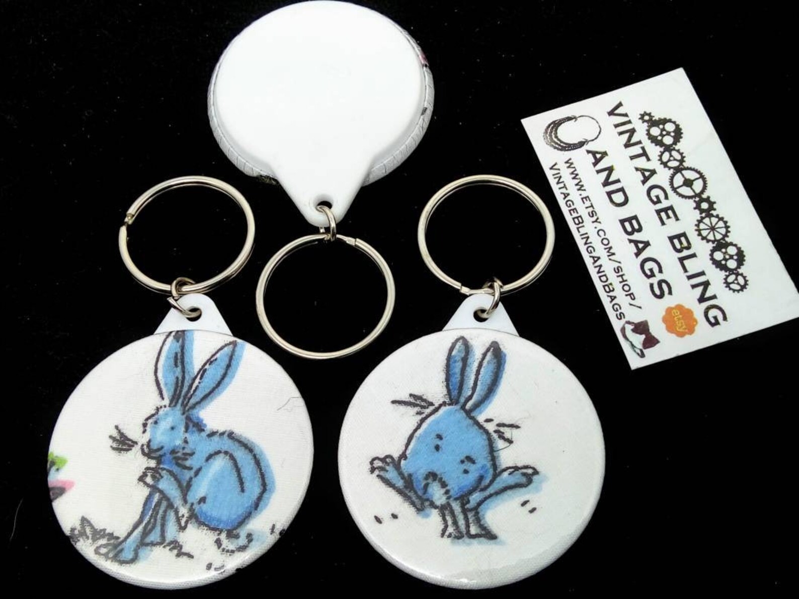 Blue rabbit keyring keychain Easter Bunny bunny keyring Etsy