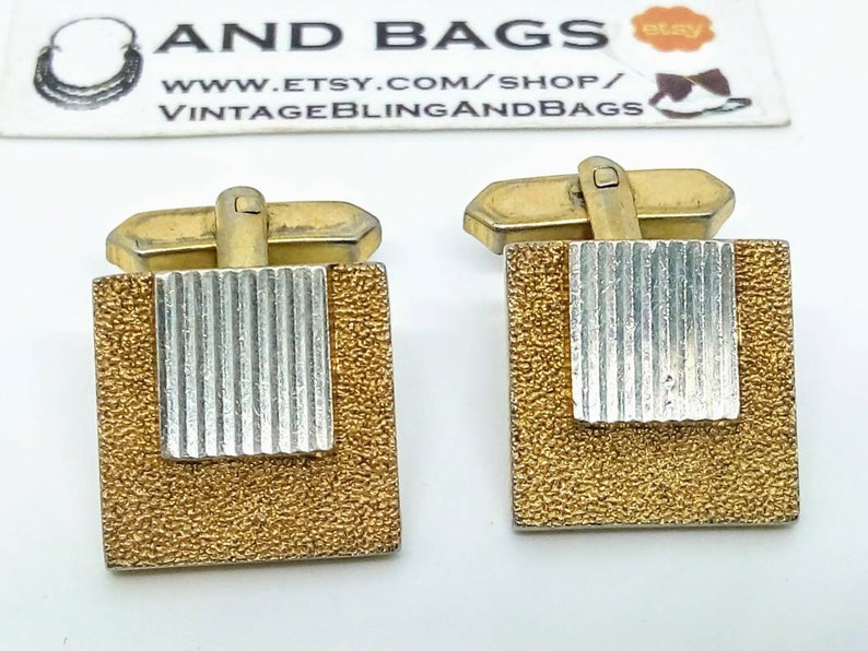 1970s 17mm Vintage cufflinks brutalist cuff links vintage sunburst cufflinks square cuff links vintage cufflinks wedding cufflinks