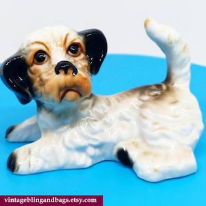 Ornamento vintage a forma di cane schnauzer, altezza 48 mm, anni '50, soprammobile vintage a forma di schnauzer, ornamento vintage a forma di schnauzer, statuetta di cane, ornamento per cani