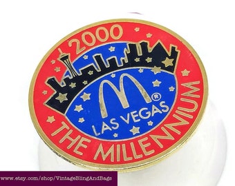 2000 Vintage millennium pin, McDonald's Las Vegas advertising pin, vintage McDonald's tie tack, McDonald's advertising pin, The Millennium