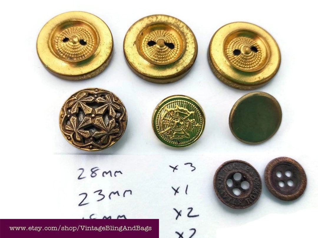 Cajas De Metales Preciosos, Como Una Joya Botones Antiguos