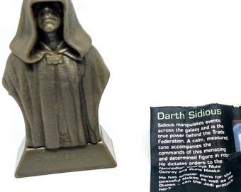 Vintage DARTH SIDIOUS 1990s Kellogg es Müsli sammelbar, Vintage Darth Sidious Figur, Vintage 1990er Star Wars Episode 1 Werbung