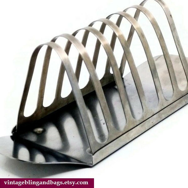 Vintage 1960s Midcentury toast rack, vintage stainless steel toast rack, 1960s midcentury modern homeware, midcentury modern kitchenalia,