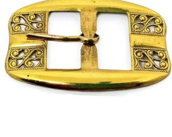 Unused 68x47mm 1970s vintage metal buckle, metal buckle, vintage buckle, ornate metal buckle, vintage belt buckle, vintage haberdashery #11