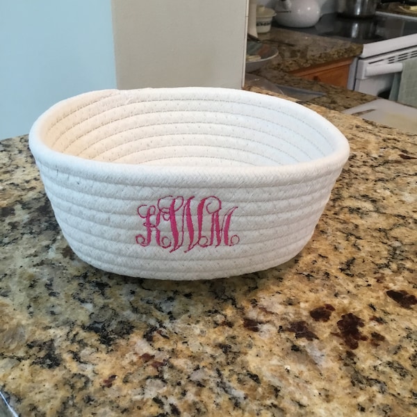 Embroidered Rope Baskets Etsy