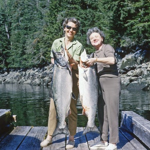 2 Gals Fishing for Chinook Salmon - 1960&#39;s Alaska