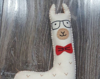 Hipster llama plushie, hipster llama, hipster llama stuffed toy