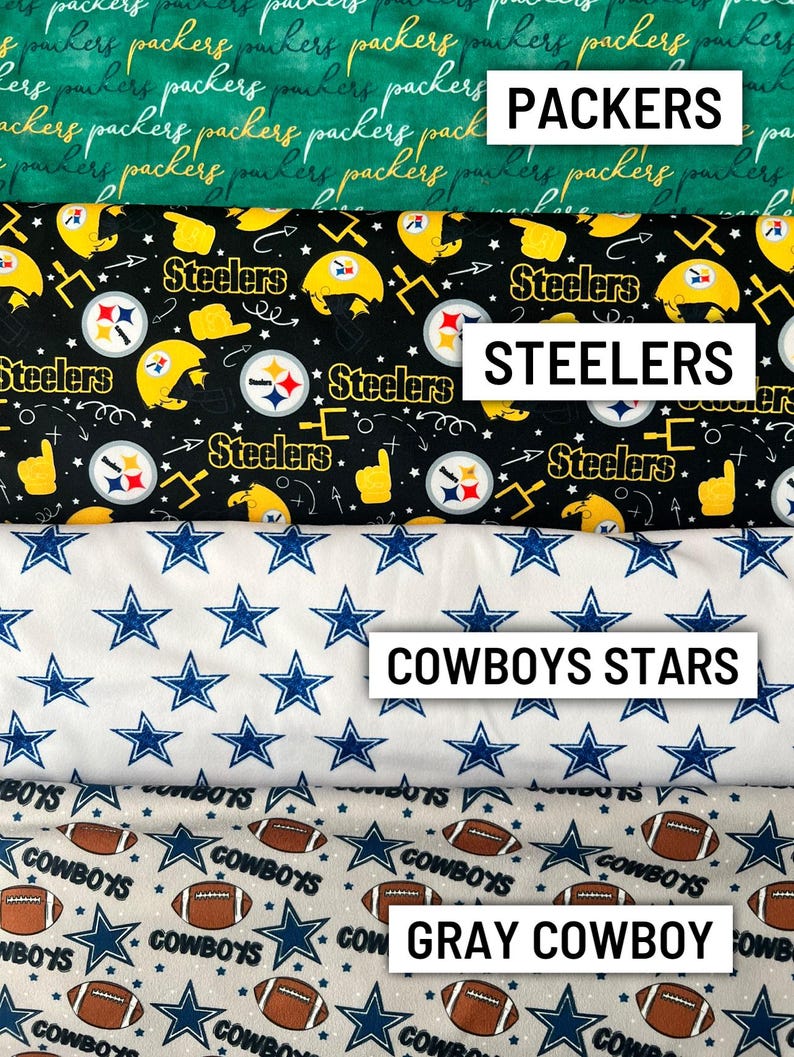Football Head wraps, Baby Turban, Bow, Hand-tied Bows, Handmade, Stretch, Accessory, Adjustable Headbands, Steelers, Packers, Cowboys, Rams image 6
