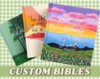 Fully Custom Bible | Hand Painted Journaling Bible | CSB NIV KJV Journaling Bible | Painted Bible