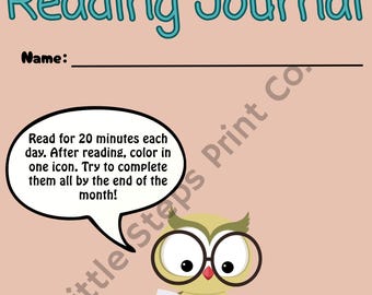 Printable Reading Log for Kids – Monthly Book Tracker with Fun Coloring Icons