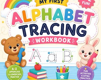 Alphabet Tracing Workbook for Preschool Kindergarten | Uppercase Lowercase ABC Practice (PDF Download)