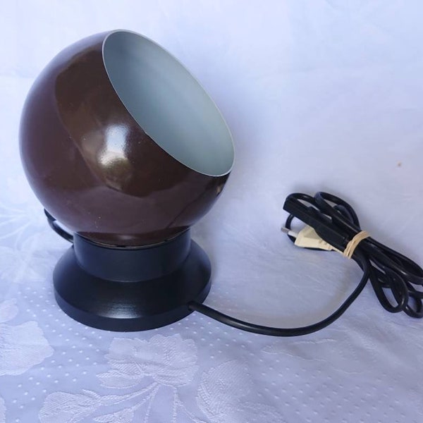 Benny Frandsen ES Horn magnetic ball lamp, basic model 513, brown sphere wall light ABO Randers Danish design iconic European light 1970s