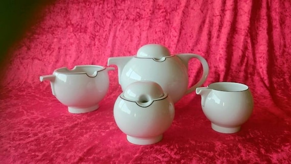 Friesland Germany Large Round Serving Bowl Gray Pink Mid century
