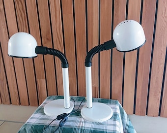 Funka Ikea table lamp, vintage Ikea, desk lamp, gooseneck, black and white, Swedish design, Scandinavian,
