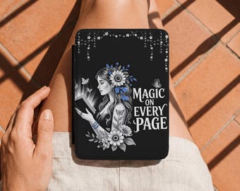 Magic On Every Page Personalize Kindle Case | Floral Reader Illustration | Book Lovers Gift