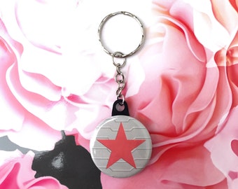 Bucky Barnes - Winter Soldier - Red Star Button Keychain