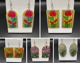 Stained Glass Acrylic Earrings