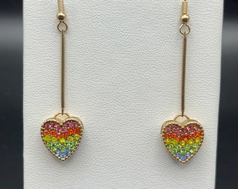 Rainbow Heart Earrings